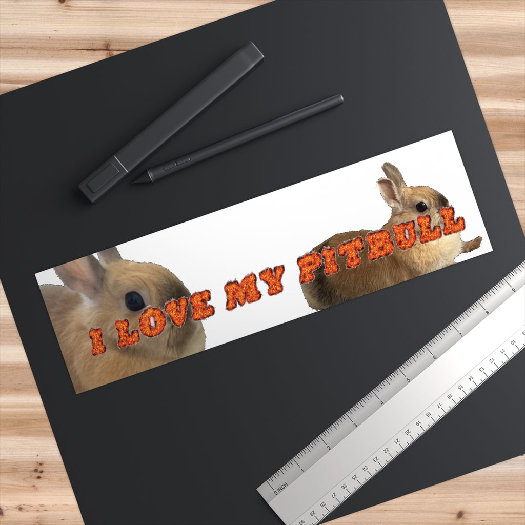"I Love My Pitbull" Peanut Bumper Stickers